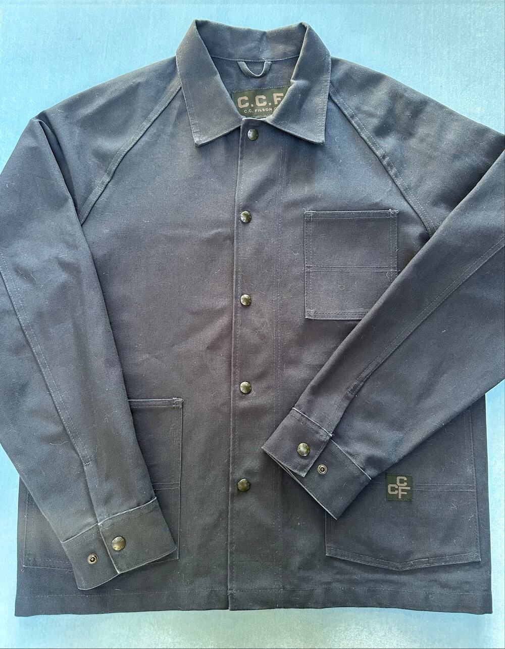 Filson CCF Chore Coat Mens Medium M Dark Navy Blue Duck Canvas Work Jacket Rare